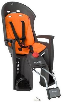 Превью  Велокресло детское HAMAX Siesta W/lockable Bracket Grey/Orange на подседельную трубу 22 кг (HAM55250